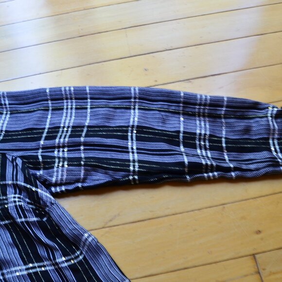 Lane Bryant Plaid Metallic Button Tunic Black 18/20 - Picture 7 of 12